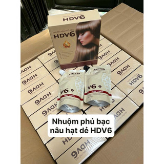 Nhuộm phủ bạc hdv6 giúp phủ bạc 100% không phai đỏ, không dính da đầu