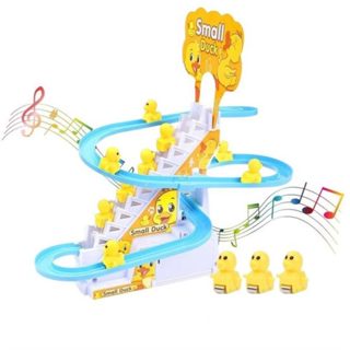 Đồ chơi cầu trượt Vịt vàng leo cầu thang với âm thanh vui nhộn + Đèn nháy đẹp mắt ( bộ 3 tầng 3 vịt )