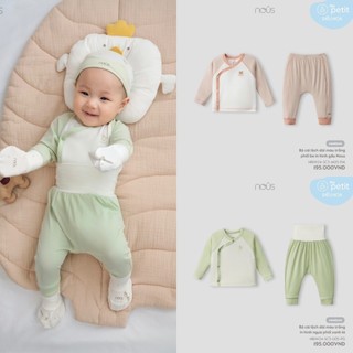 [CHÍNH HÃNG]Bộ dài tay cài lệch sơ sinh chất liệu petit/nu air mềm mại thoáng khí Nous