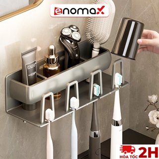 Kệ đựng bàn chải đánh răng Enomax dán tường, chất liệu nhôm hàng không cao cấp chống gỉ, bảo hành 10 năm ( Eno 0101)