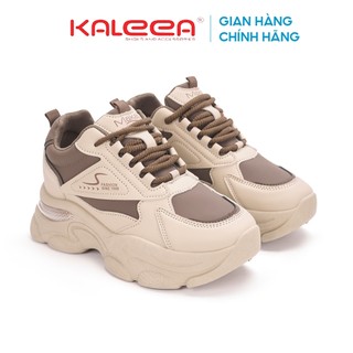 T127 - Giày thể thao nữ Kaleea độn đế cao 7p, chất da mềm