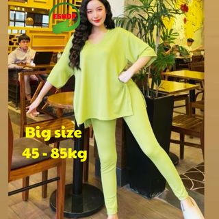 Đồ Bộ Nữ Quần Dài Áo Tay Ngắn Bigsize ESHOP Đồ Mặc Nhà Sang Chảnh Set Bộ Dài Đẹp Dễ Thương Xinh GM68