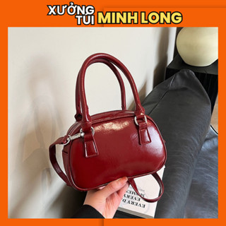Túi xách nữ đeo chéo đeo vai da trơn màu đỏ hottrend dáng bầu thời trang hàn quốc TDC240