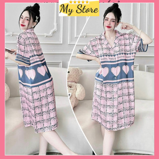 Đầm ngủ nữ dễ thương, váy mặc nhà quyến rũ vải lụa latin 3D thiết kế mềm mịn giá rẻ MY STORE
