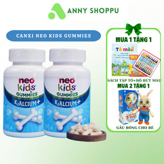 Canxi neo kids gummies k2alcium+, canxi cho bé, canxi neo kids bổ sung canxi kết hợp vitamin d3 vàk2