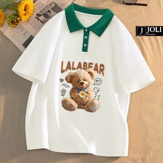 Áo Polo Nữ, Polo Unisex By JOLI Mã PL BST 20 In Hình Form Rộng Tay Lỡ Cho Nam Nữ
