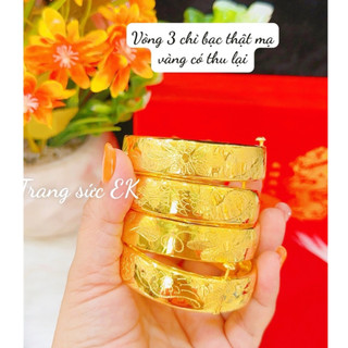 Vòng tay 3 chỉ bạc mạ vàng có thu lại mã 25