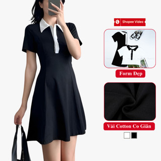 Váy Polo Nữ Liền Thân Madela Có Cổ Ngắn Tay Dáng Dài Ôm Body Chân Xòe Co Giãn Phong Cách Công Sở