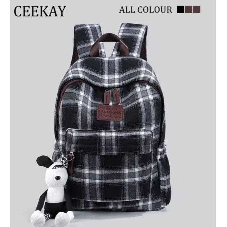 Túi Xách Nữ Ceekay Balo Vải Họa Tiết Balo Đi Học Tặng Kèm Móc Khóa Nữ Tính Hàng Quảng Châu