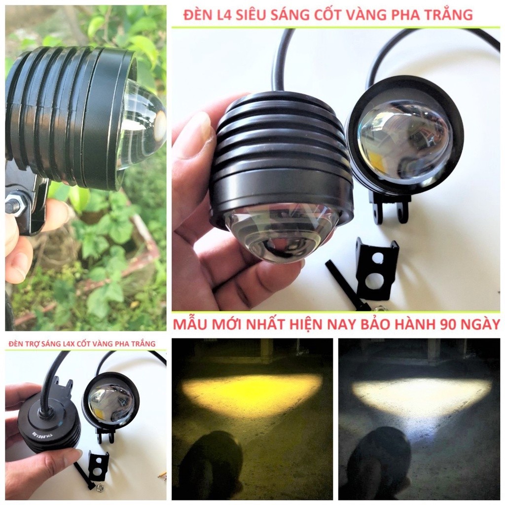 èn Trợ Sáng L4 Bi Cầu 2 Màu Có Cắt Sáng Chống Trói Mẫu Mới 2024_Có chế độ pha sương