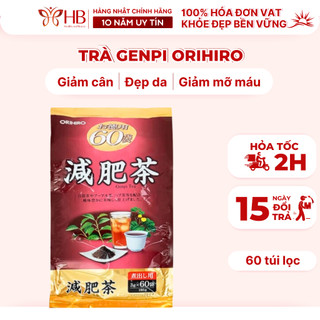 Trà Genpi Orihiro hỗ trợ giảm mỡ thừa 60 gói/túi chính hãng Nhật Bản, Genpi tea trà giảm cân an toàn, hỗ trợ tiêu hóa