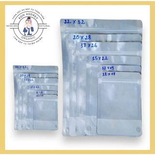 Túi zip bạc, zip chỉ đỏ dùng đựng bột có nhiều size, bán theo lạng