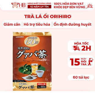 Trà ổi giảm cân Orihiro Nhật Bản, trà lá ổi Orihiro Guava Tea, hỗ trợ giảm mỡ thừa an toàn, cải thiện tiêu hóa, 60 túi