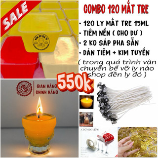 Combo làm 120 ly mắt tre 15ml - nến bơ cúng dường , nến bơ cúng phật