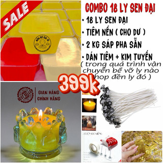 C combo làm 18 ly sen đại - nến bơ cúng dường , nến bơ cúng phật