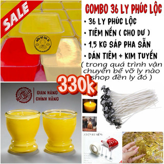 Combo làm 36 ly phúc lộc thọ - nến bơ cúng dường , nến bơ cúng phật