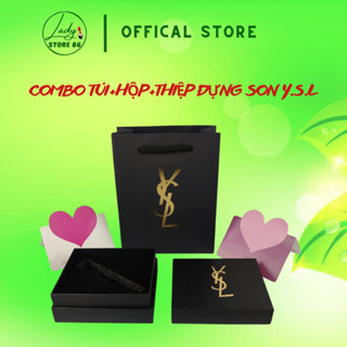  Set túi hộp đựng son YSL Slim Tint  Set túi hộp đựng son YSL Slim kèm nơ đựng son sang chảnh 