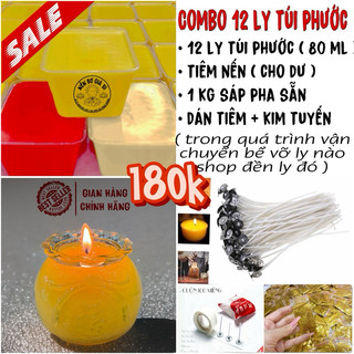 Combo làm 12 ly túi phước - nến bơ cúng dường , nến bơ cúng phật