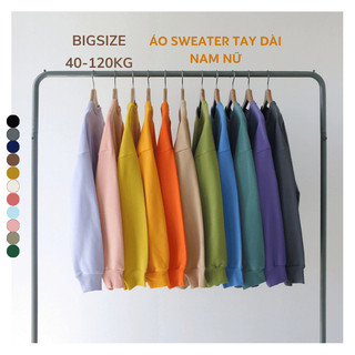 BIGSIZE 40-120KG Áo SWEATER Nam Nữ Tay Dài Vải Co Giãn Form Dài Thời Trang