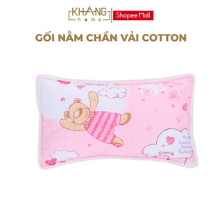 Gối Nằm Trẻ Em Vải Cotton Ruột Lông Vũ  ( Microfiber) Khang Home - An Toàn, Êm Ái, Mềm Mại Cho Bé