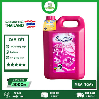 Giặt xả nước hoa Thái Lan SANZOFT hương ngọt ngào Lovely pink 5000ml - can hồng