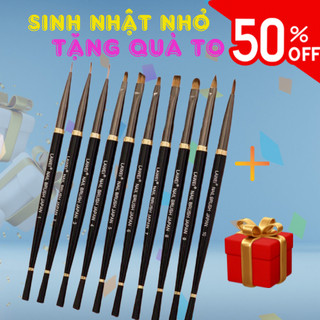 Bộ Cọ Lawei Nail Vẽ Móng  10 Cây - Set Cọ Lawei Cao Cấp Lông Tự Nhiên CHANH NAIL