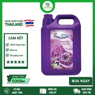 Giặt xả đậm đặc Thái Lan SANZOFT 5000ml Sense of Violet ngát hương nồng nàn - can tím