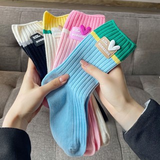 Dopamin Vớ cotton Cổ Cao Dễ Phối Đồ Thời Trang Xuân Thu Phong Cách Nhật Bản