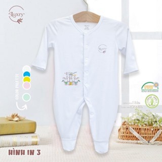 Body dài tay liền tất trắng Luxry với hình in đáng yêu cho bé