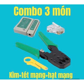 Combo : kìm bấm dây mạng + test mạng + 50 hạt bấm dây mạng COB