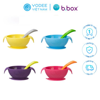 b.box Chén ăn dặm có đế hít chống trơn kèm muỗng silicone mềm mại cho bé