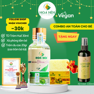 Combo Tinh dầu Tràm + xà phòng Tắm Bé + Cao Tràm bỏ túi - Tiết kiệm, tặng quà cho mẹ - 30ml