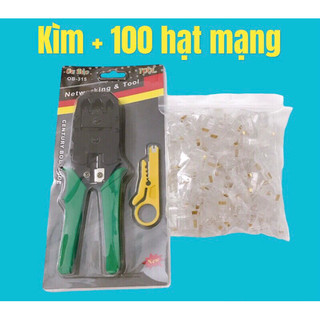 Combo : Kìm Bấm Dây Mạng Và 100 Hạt Mạng RJ 45