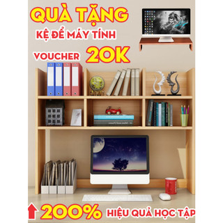 Giá sách để bàn làm việc nhiều tầng bằng gỗ cho sinh viên nhân viên văn phòng giá rẻ