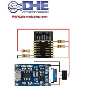 MẠCH WIFI MODULE CHƯA RA CHÂN  ESP-12F (CHIP XỬ LÝ ESP8266) + ĐẾ RA CHÂN