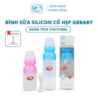 Bình sữa Silicon 2in 1 GB-Baby 110ml (Cổ hẹp) Tặng 1 Núm thìa
