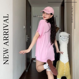 Áo Thun Thụng Trơn Basic Cổ Tim Ngắn Tay Basic From Rộng
