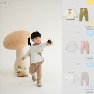 [CHÍNH HÃNG] Bộ quần áo cài vai dài tay trẻ em chất liệu Petit mềm mại Nous