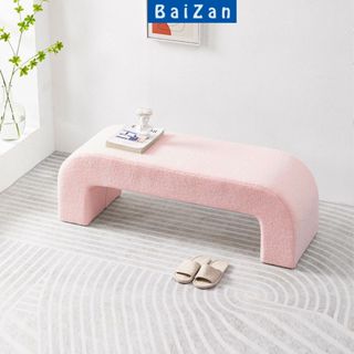 Ghế chờ, ghế băng dài chữ u sofa vải sần cao cấp ngồi chờ cửa hàng spa decor màu trắng màu hồng dài 1m hiệu BAIZAN- 68