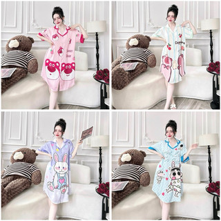 Đầm ngủ xinh kèm quần - chất liệu lụa latin tơ tằm - ta20