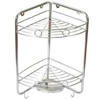 kệ để xà bông, kệ góc nhà tắm cao cấp có móc treo inox 304 không rỉ sét