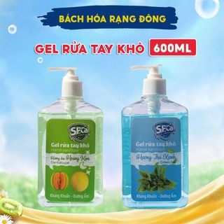  Gel Rửa Tay Khô Diệt Khuẩn SPCa 600ml Làm Sạch Nhanh Vượt Trội Dưỡng Ẩm Không Gây Khô Hại Da 