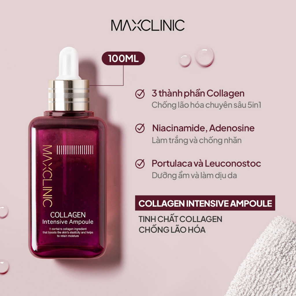 Tinh Chất Collagen Dưỡng Da Và Ngăn Ngừa Lão Hóa Maxclinic Collagen Intensive Ampoule 100ml