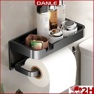Kệ đựng giấy vệ sinh DANLE không khoan tường, chất liệu nhôm không gian chống gỉ, tặng kèm kem keo dán (DL 0169)