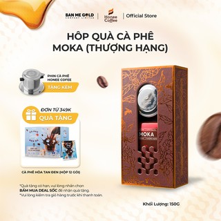  Hộp Quà Cà Phê Moka (Thượng Hạng) - 150gr - Cafe Hạt Rang Xay Pha Phin Ban Me Gold - Honee Coffee
