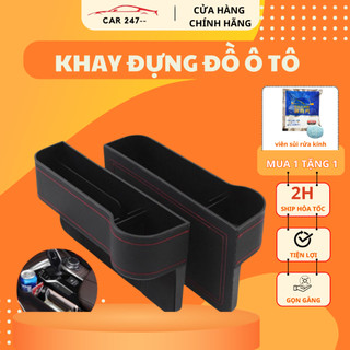 Khay đựng đồ ô tô, khay để đồ đa năng cắm khe ghế ô tô