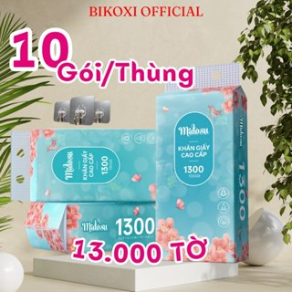 Khăn Giấy Rút Bikoxi Cao Cấp Siêu Dai và Mềm Mịn Thùng 10 Gói Treo Tường Tặng Kèm 3 Móc Treo