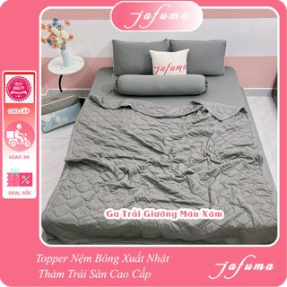 Ga trải giường thun lạnh Ý, ga nệm bo chun, bọc nệm 2 mặt có khóa kéo, ga thun lạnh Màu Xám