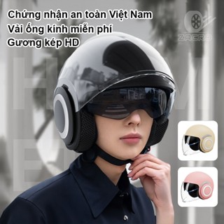 Mũ bảo hiểm Unisex 3/4 có kính chắn gió nhẹ Lớp lót cách âm màu nâu Mũ bảo hiểm 3/4 có kính cách âm