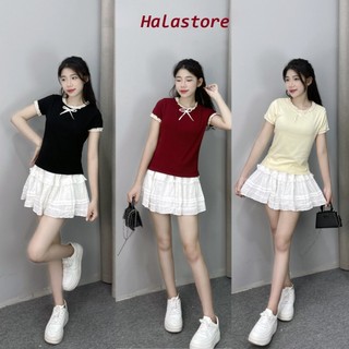 Áo babytee nữ viền ren chât liệu cotton cổ tròn phối nơ viền ren bigsize, áo thun nữ ngắn tay bigsize 300t